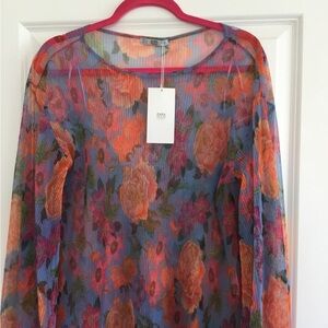 Zara Floral Sheer Top